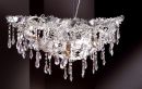 Modern twisted metal and crystal over-table ceiling light ID 1
