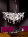 Modern twisted metal and crystal over-table ceiling light ID 1