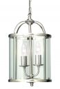 Medium Size Clear Glass Lantern in Satin Silver ID