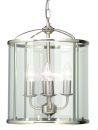 Large Size Clear Glass Lantern in Satin Silver iD