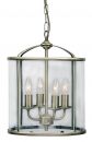 Large Size Clear Glass Lantern in Antique Brass ID