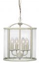 Large Size Clear Glass Lantern in Cream Gold Finish ID