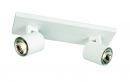 Stylish double headed spotlight finished in white ID 1