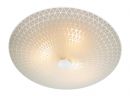 Patterned opal glass ceiling light with silver and antique trim ID