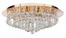 Large size flush crystal ceiling light in gold finish ID