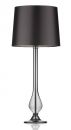 An elegant smoked glass table lamp with shade ID