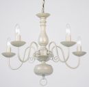 A Flemish Style 5 Arm Chandelier in Cream and Silver - DISCONTINUED