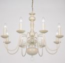 A Flemish Style 8 Arm Chandelier in Cream and Silver - DISCONTINUED
