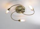 Antique brass 3 arm flush ceiling light with clear and frost glass - DISCONTINUED