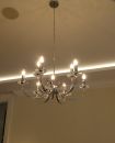 A Nine-Arm Ceiling Chandelier Finished in Polished Chrome ID  1