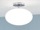 A Stylish Ceiling Light Featuring An Oval Opal Glass Shade ID 
