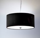 Black fabric and frosted glass single pendant ceiling light ø60cm ID