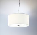 Cream fabric and frosted glass single pendant ceiling light ø60 cm ID