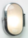 A Contemporary Oval External Wall Light in Brushed Steel ID