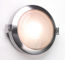 A Round Contemporary External Wall Light in Silver ID