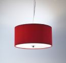 Red fabric and frosted glass single pendant ceiling light ø60cm - DISCONTINUED