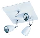 Adjustable Square Triple Spotlight with a White Finish ID