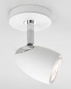 A Modern White Single Spotlight with a Polished Chrome Finish - DISCONTINUED