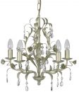 Decorative 5 Arm Cream Gold Hanging Light with Crystal ID