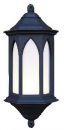 A Black Stone Effect Outdoor Half Lantern Wall Light - DISCONTINUED