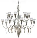 A Beautiful Hand Wound Metal Ceiling Light -16 Arm ID