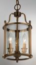 An Antique Brass Round Lantern with 3 Lamps ID