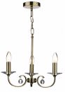 A Three-Arm Ceiling Chandelier in Antique Brass - DISCONTINUED