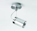 A Single Brushed Metal and Chrome Spot Light ID