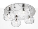 a Chrome Flush Fitting Ceiling Light With Glass Ball Shades ID