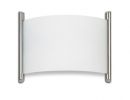 Modern White Curved Glass Wall Light in Satin Silver ID - DISCONTINUED