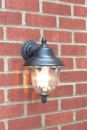 A Traditional Outdoor Wall Lantern with Clear Ribbed Glass ID
