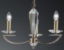 3 Arm Chandelier with Crystal - Colour and Shade Options ID 1