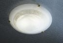 Large ø50cm Flush Ceiling Light with Damask Pattern Glass ID