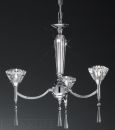 3 Arm Chandelier with Crystal Glass Shades - Colour Options ID 1