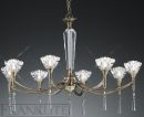 8 Arm Chandelier with Crystal Glass Shades - Colour Options ID