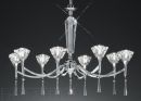 8 Arm Chandelier with Crystal Glass Shades - Colour Options ID 1