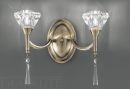 Double Wall Light with Crystal Glass Shades - Colour Options ID