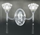 Double Wall Light with Crystal Glass Shades - Colour Options ID 1