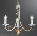 Ivory-Gold and Crystal 3 Arm Italian Chandelier - DISCONTINUED
