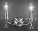 Satin Nickel and Crystal Double Wall Light ID