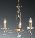 Antique Brass and Crystal 3 Arm Chandelier ID