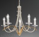Ivory-Gold and Crystal 5 Arm Italian Chandelier - DISCONTINUED