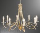 Ivory-Gold and Crystal 8 Arm Italian Chandelier - DISCONTINUED