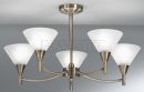 5-Arm bronze Semi-Flush Ceiling Light with Alabaster Effect Glass