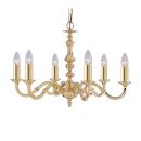 A Traditional 6-Arm Solid Brass Chandelier ID