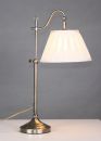 Antique brass adjustable table lamp with cream shade ID