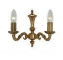 A 2-Arm Solid Brass Wall Light - Antique Brass Finish ID