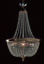 Gold Finish Empire Style Single Pendant with Strass Crystal ID