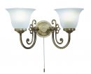 A 2-arm Wall Light with Scavo Glass Shades - Light Antique Finish ID