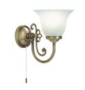Light Antique Single Arm Wall Light with Scavo Glass Shades ID